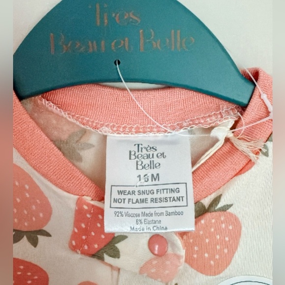 Strawberry Print Bamboo Sleeper - Picture 3 of 3